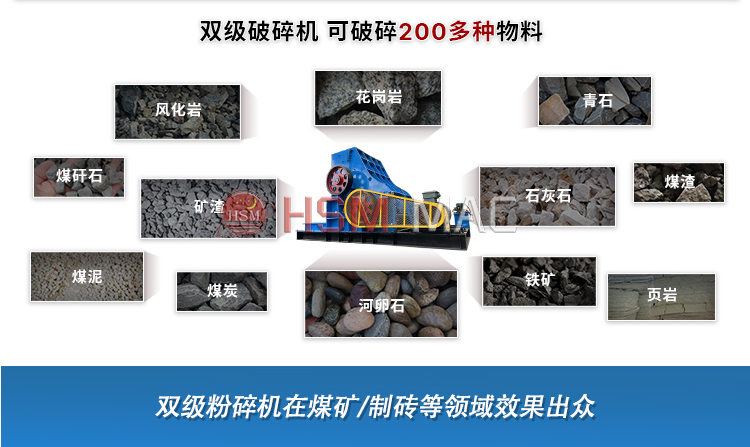 铁矿石用破碎机 1080型双级粉碎机 中型双级无筛底粉碎机 
